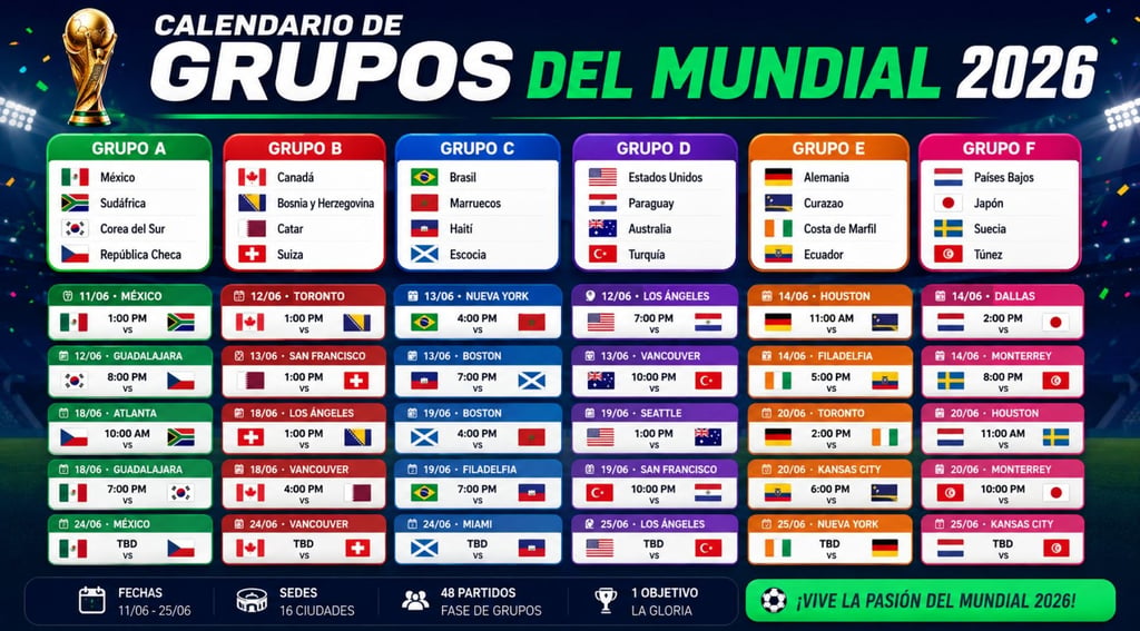 Calendario del Mundial 2026,nexo tramite, football