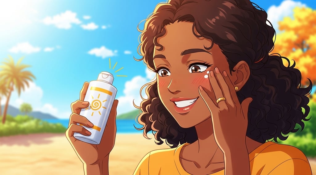 mulher colocando protetor solar