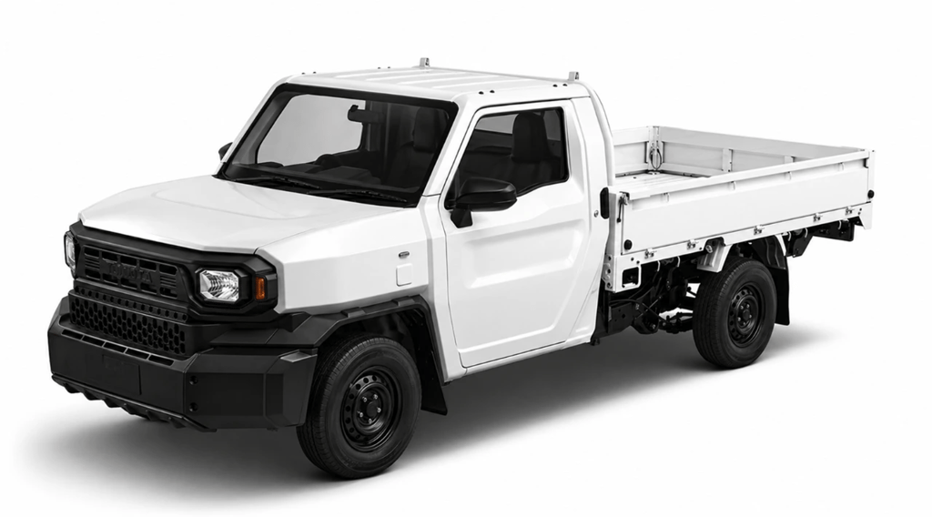Toyota IMV 0 picape utilitária branca com design simples e foco no trabalho