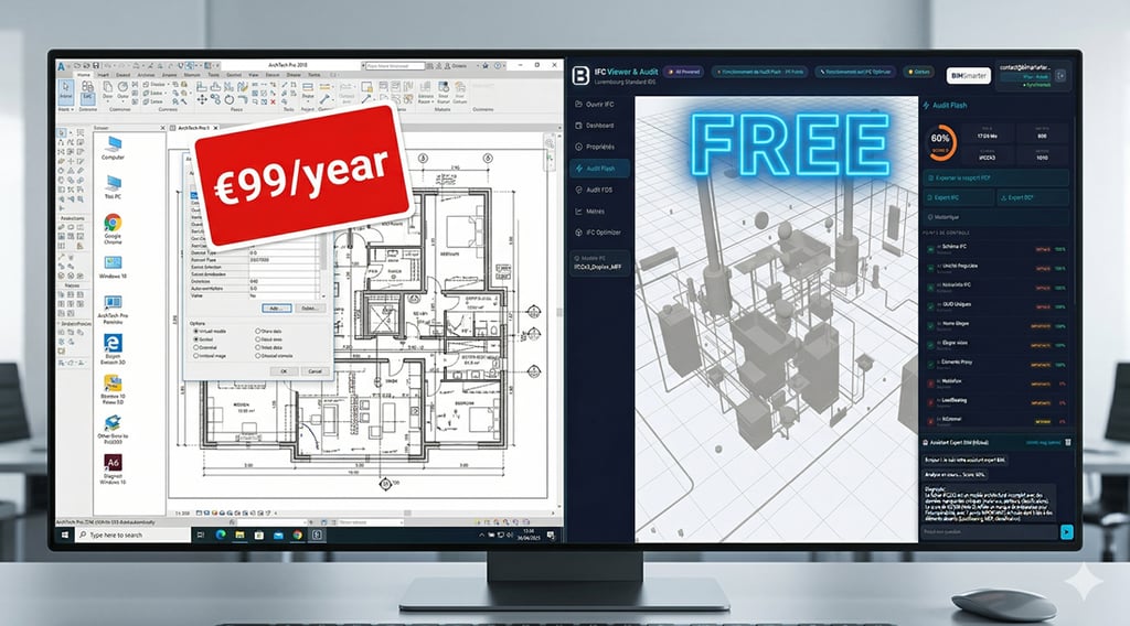 Inspection IFC gratuite en ligne avec l'IFC Viewer BIMsmarter, sans installation