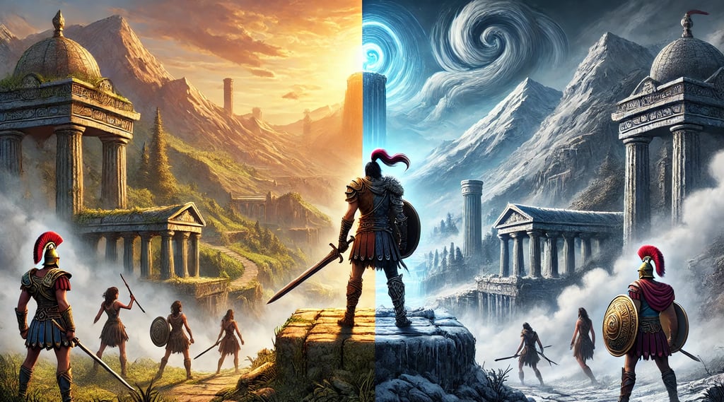 versão clássica e uma remasterizada de um jogo épico, destacando a evolução gráfica e melhorias espe