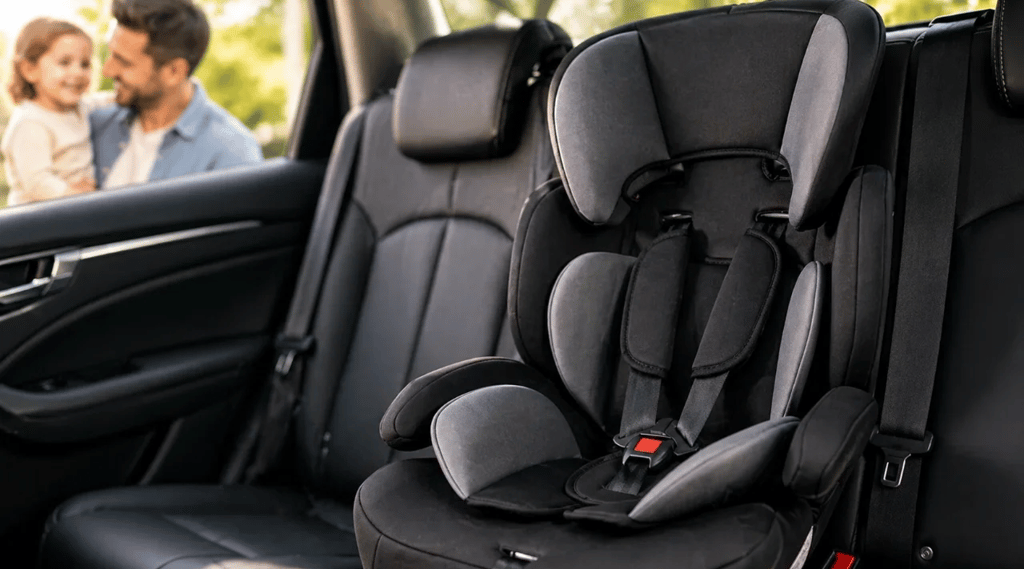 cadeirinha carro infantil 9 a 36kg styll baby segura instalada no banco traseiro