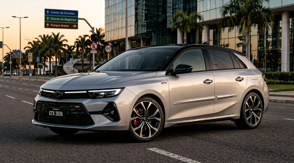 Renderização do Chevrolet Vectra GT-X 2026 hatch médio esportivo conceito
