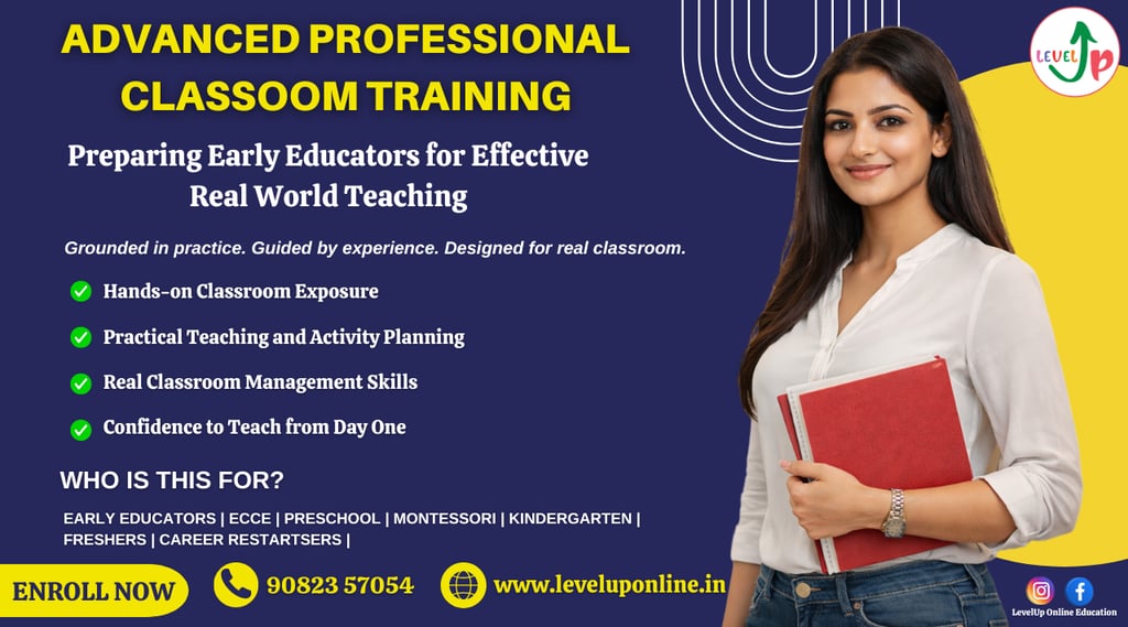 LevelUp Online Education classroom training techniques. where teachers practice real-world teaching
