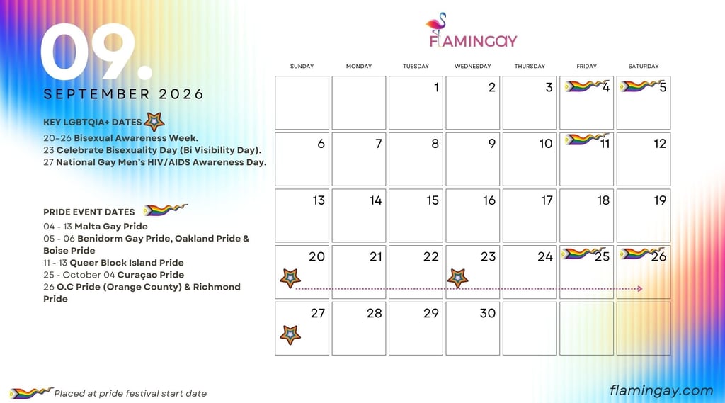 LGBTQIA+ 2026 key event dates SEPT 2026