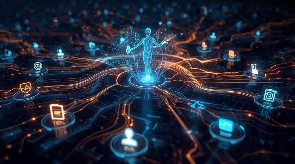 AI agent orchestrating automated workflows across multiple business applications