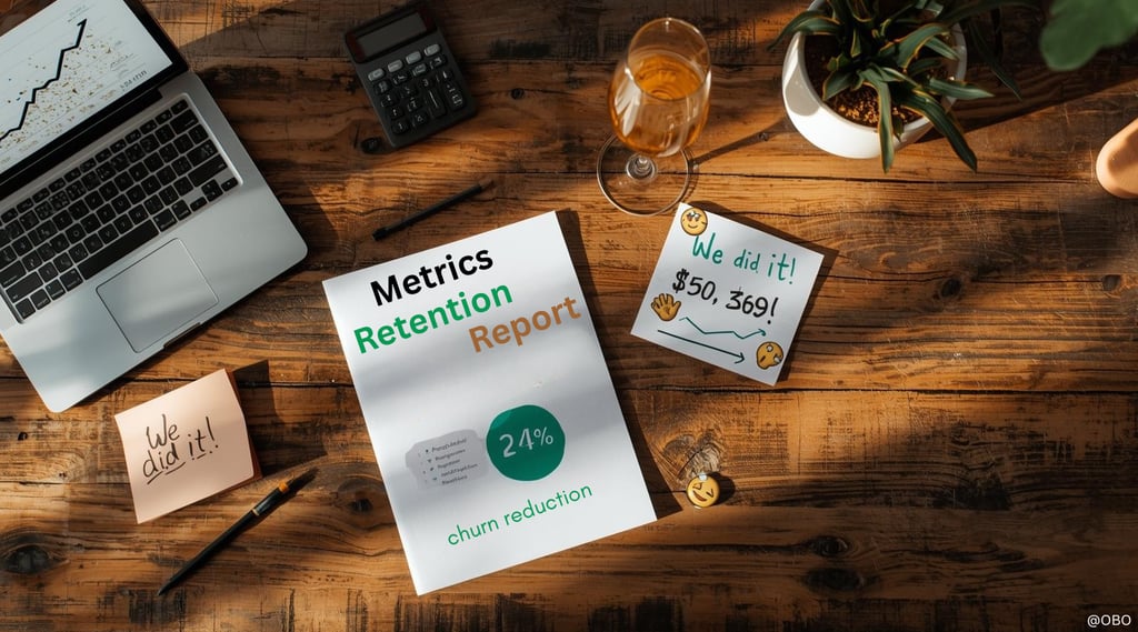Retention success celebration metrics