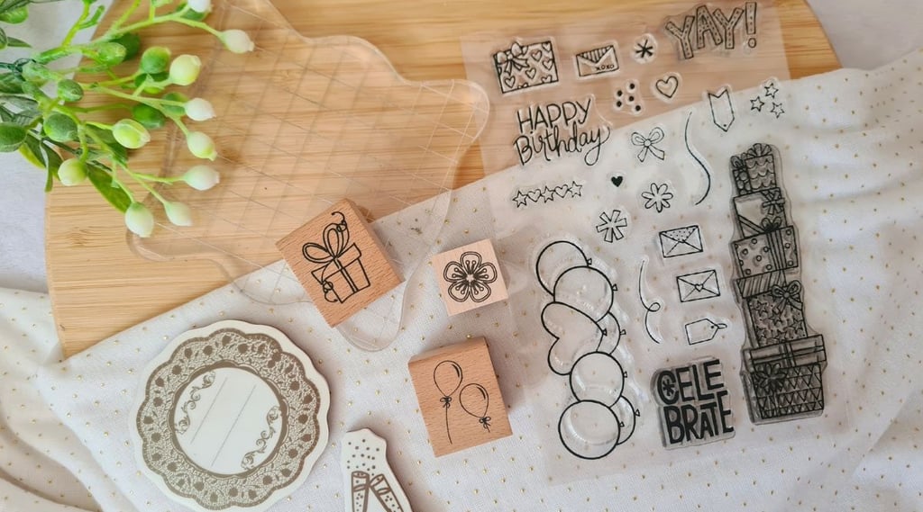 Beginner's guide for stamping - Different types of craft stamps: Rubber stamps vs. Clear stamps