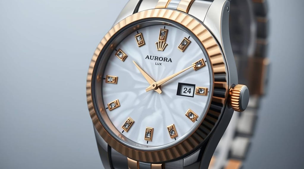 Jam Tangan dengan Lapisan Mother of Pearl
