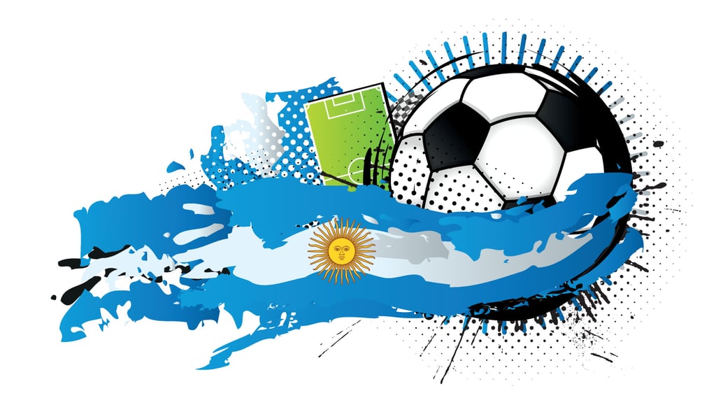 Football wrapped up on Argentinian Flag