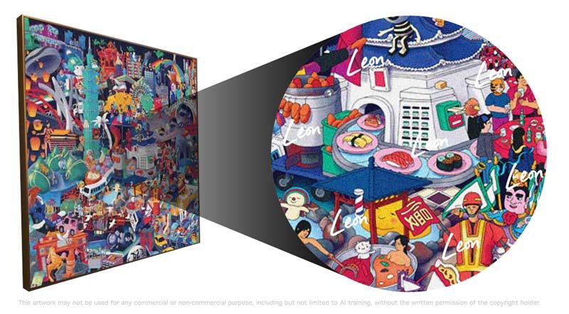 a melting daisy in a field of penguins, selling an ice-pop