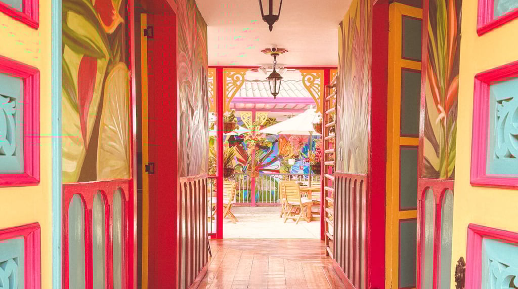 Colorful entrance in Salento, Colombia