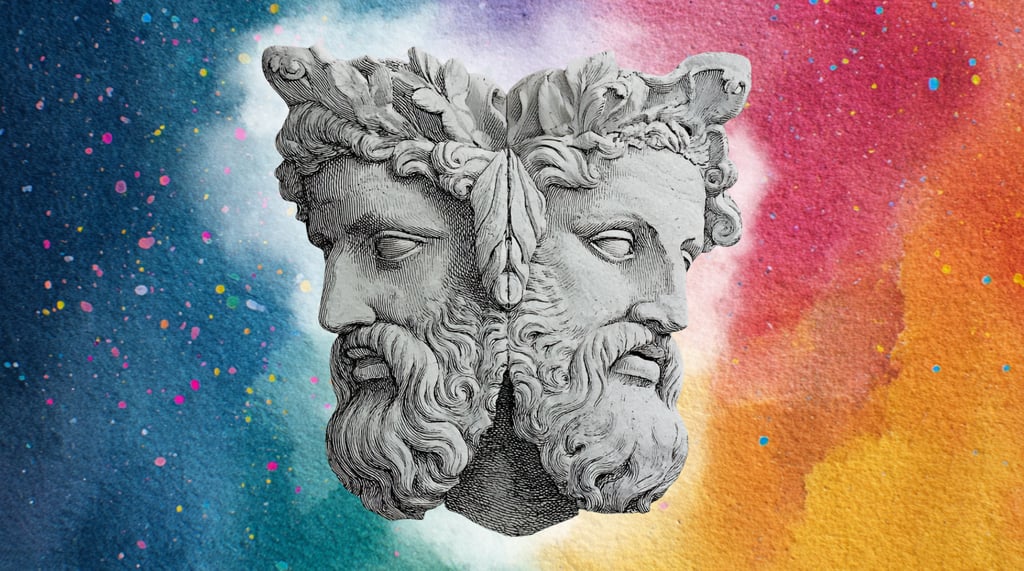 la te^te de janus qui regarde vers le passé et le futur