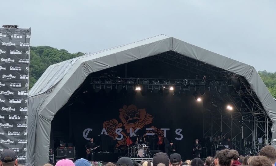 Caskets band performing on stage