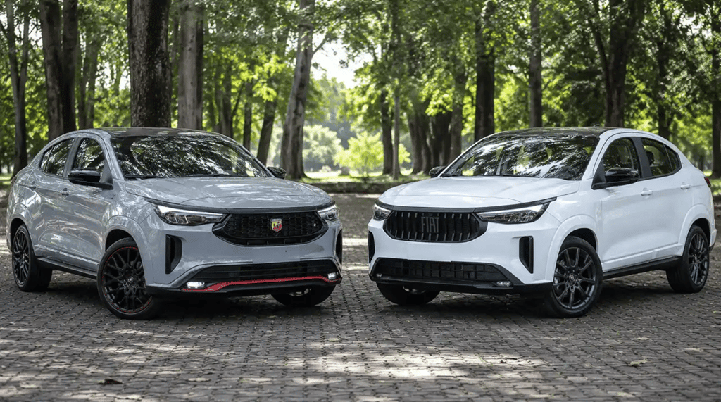 Fiat Fastback Abarth e Turbo 200 lado a lado em comparação visual