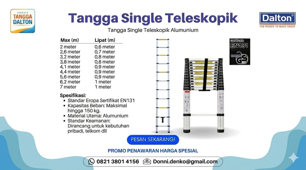 Tangga Dalton Single Telescopic