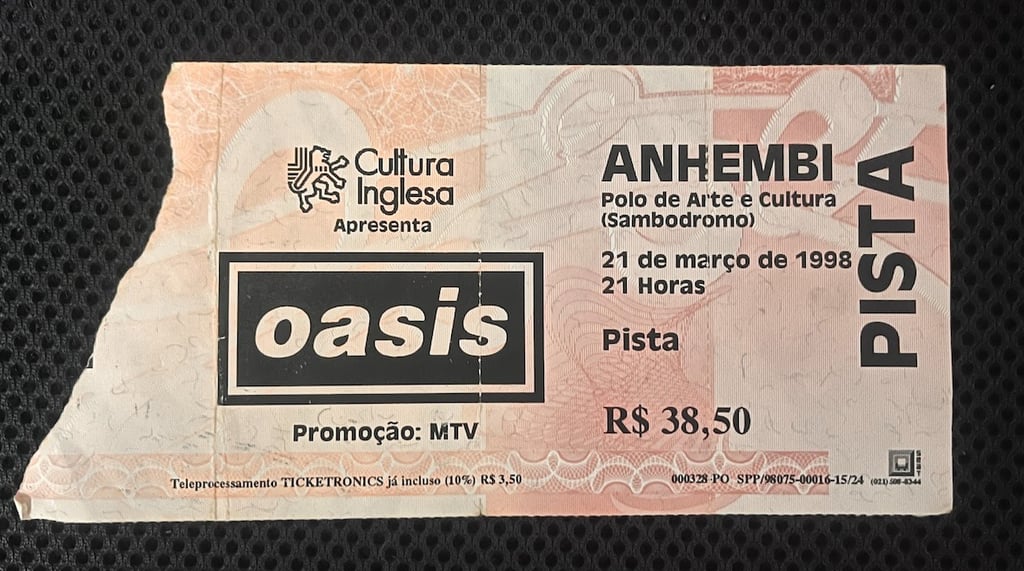 ingresso show oasis em são paulo 1998