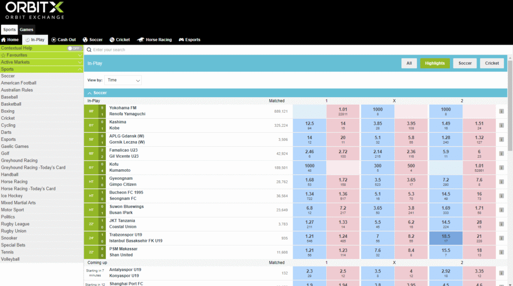 Professional betting with Orbit Exchange