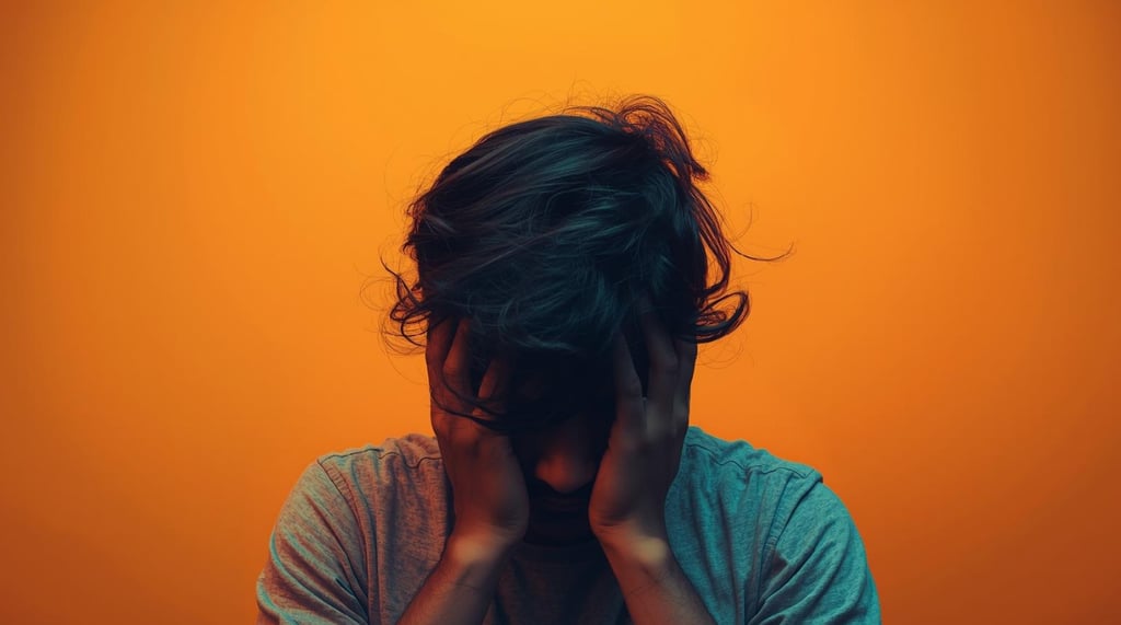 Person reflecting quietly about anxiety and stress, Friend Indeed resource on emotional support