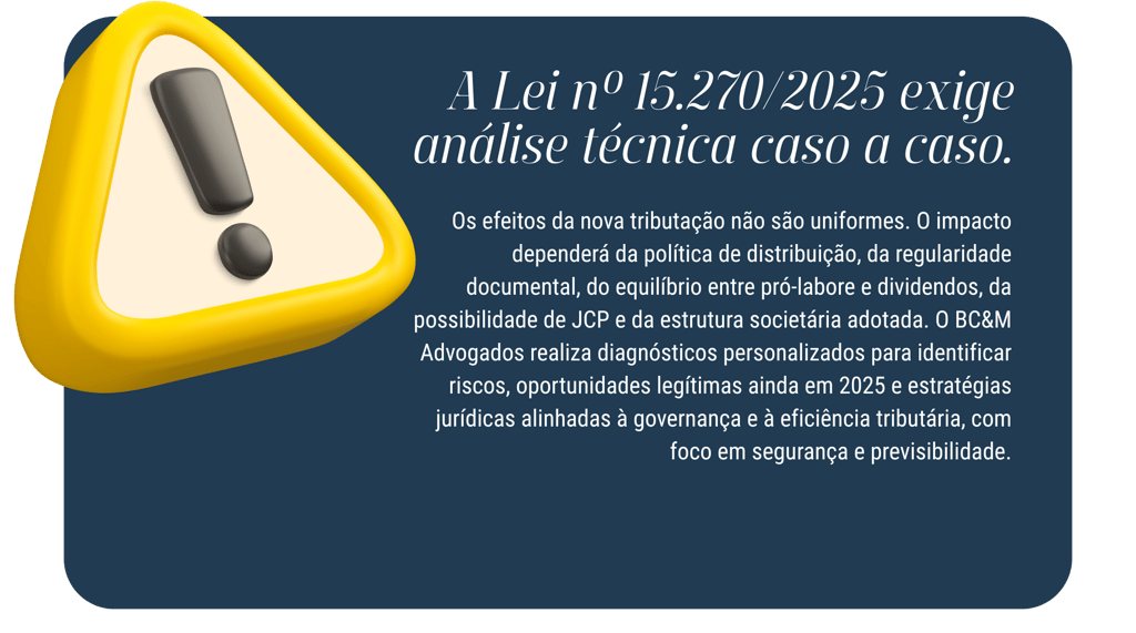 A Lei nº 15.270/2025 exige uma análise técnida caso a caso