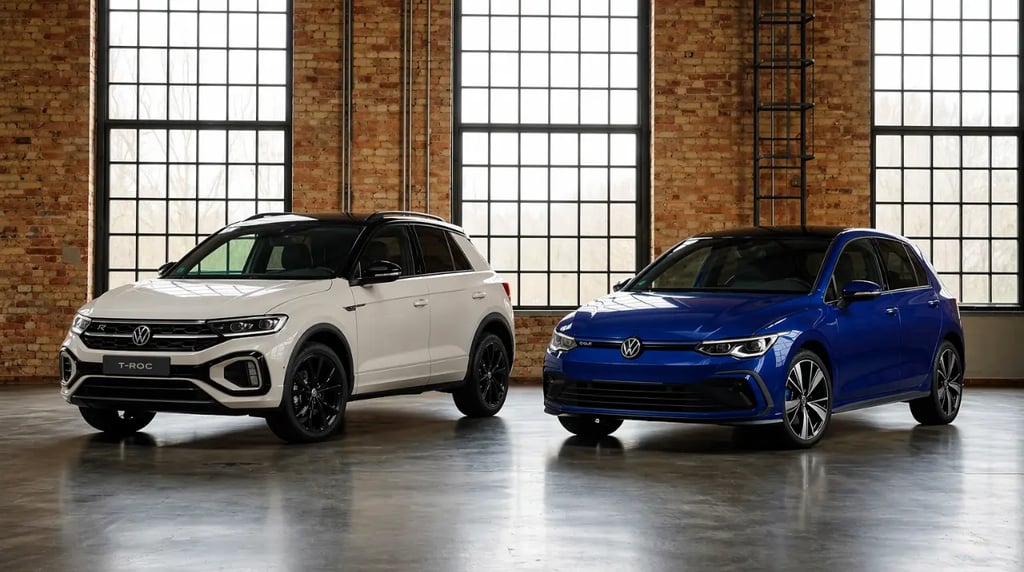 Volkswagen Golf e T-Roc com novo sistema híbrido sem tomada apresentados em ambiente industrial