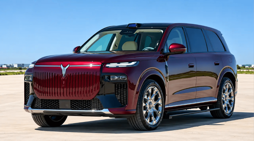 SUV de luxo Voyah Taishan X8 durante teste extremo de segurança na China