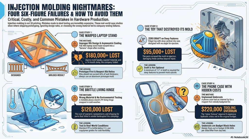 Injection molding failures and measures