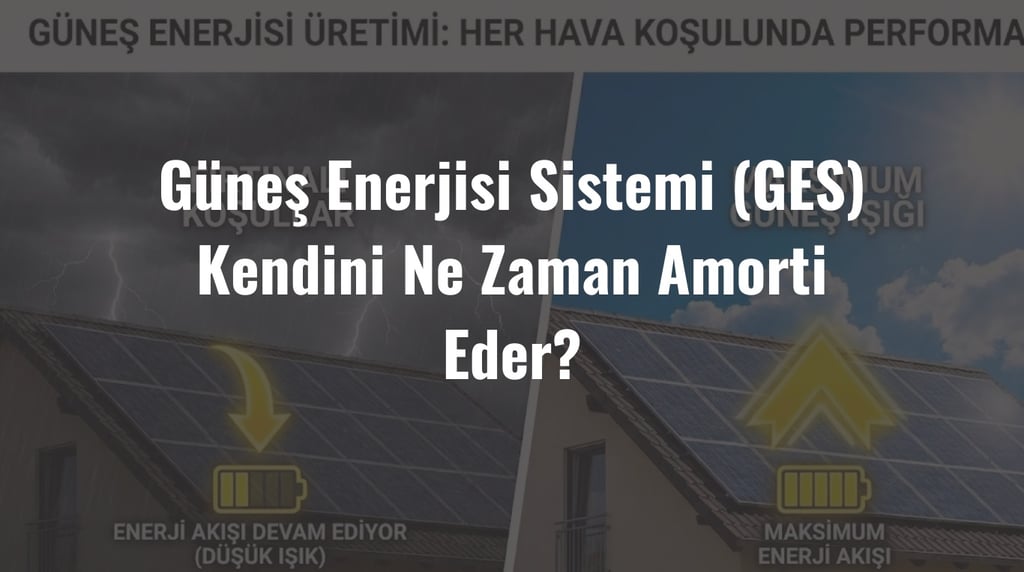 Güneş enerjisi sistemi amortisman süresi ve maliyet geri dönüş hesaplama grafiği.