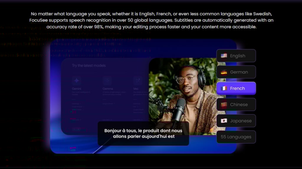Example of auto subtitles on a video preview