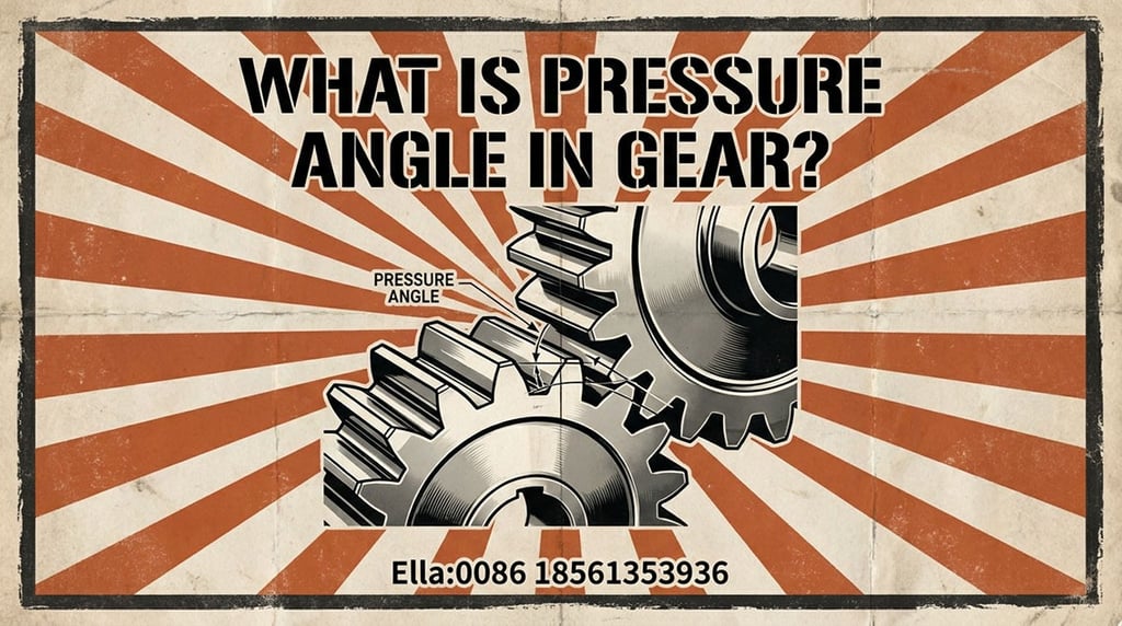 Gear tooth pressure angle diagram showing the line of action and force distribution.