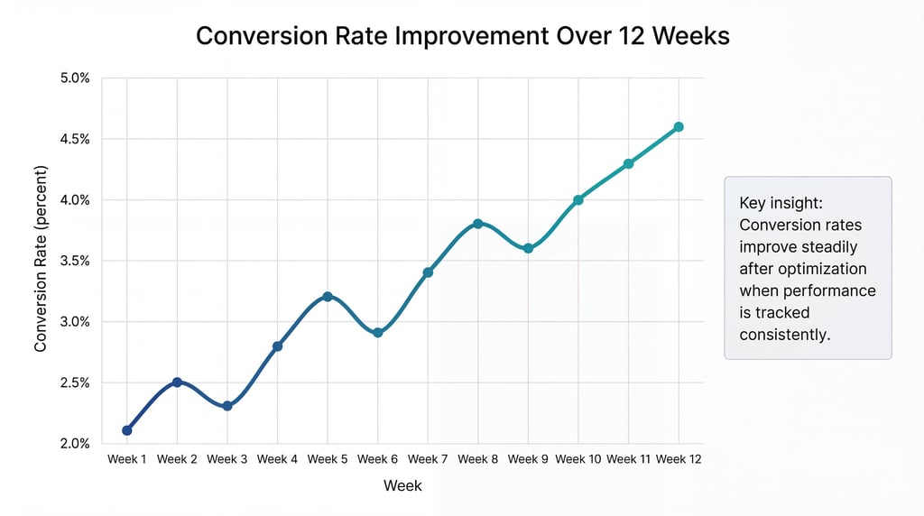 conversion rate improvement over 12 weeks
