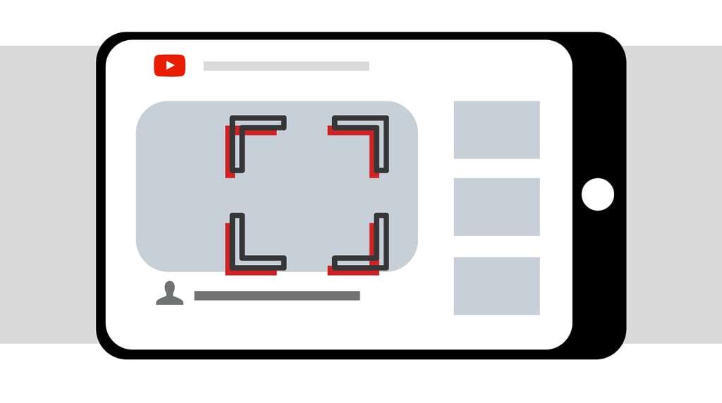 stylized illustration of a mobile device playing a YouTube video