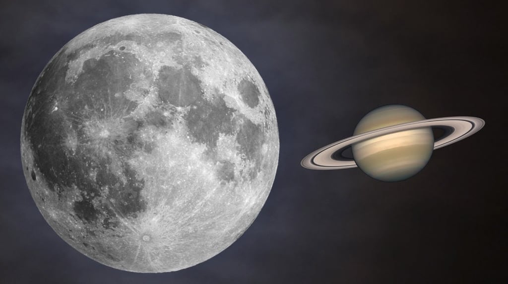 Lua e Júpiter, o maior planeta do sistema solar,