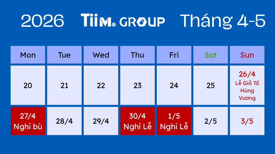 Thông báo lịch nghỉ Lễ Giỗ Tổ Hùng Vương, Giải Phóng Miền Nam, Quốc Tế Lao Động 2026