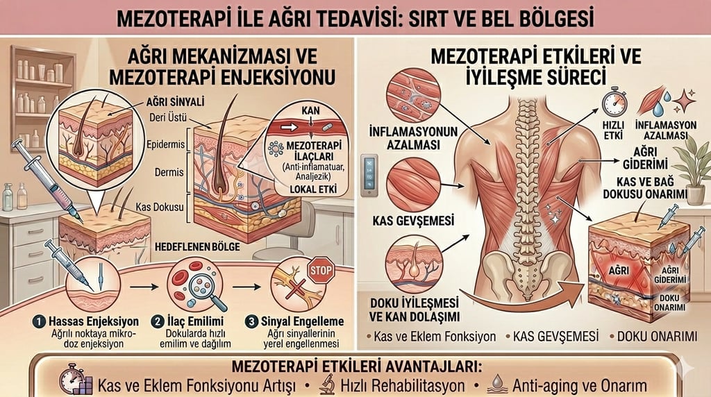 Mezoterapi ile ağrı tedavisi etkin bir şekilde yapılabilmektedir.