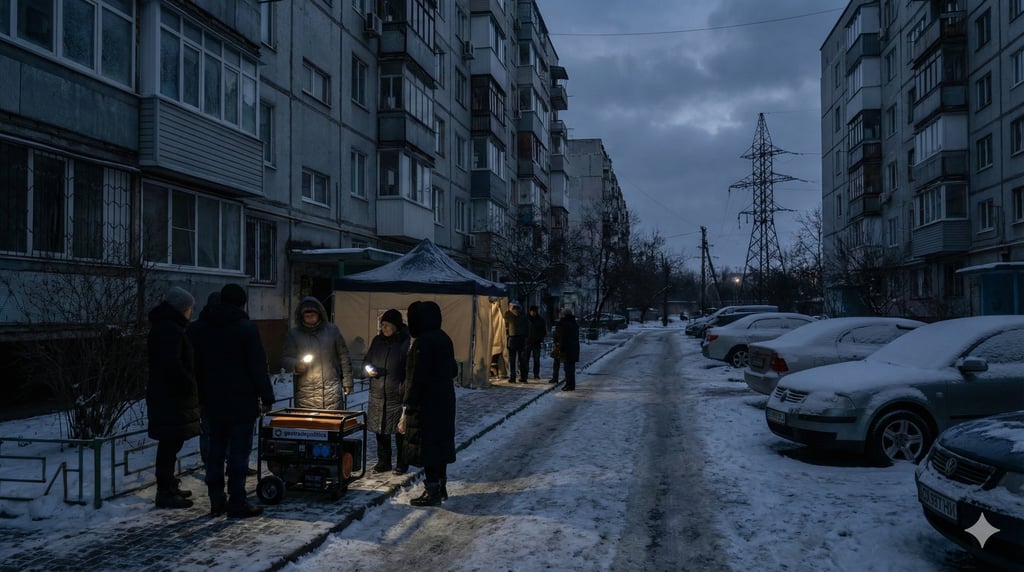 Ukraine Capital Shivers in Cold without Power