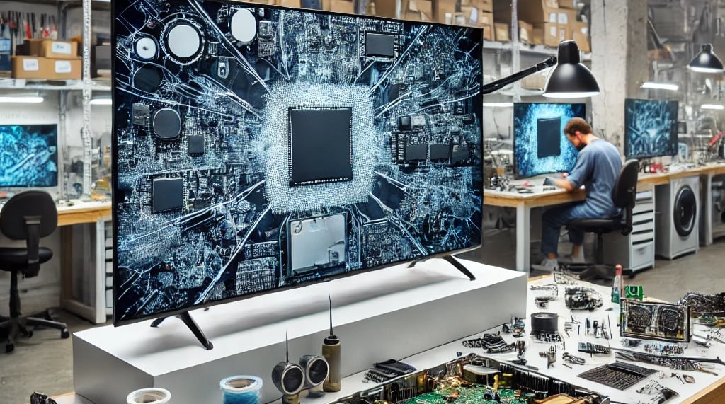 Pièces détachées TV : dalle LED OLED QLED, carte mère, inverter, alimentation, rétroéclairage