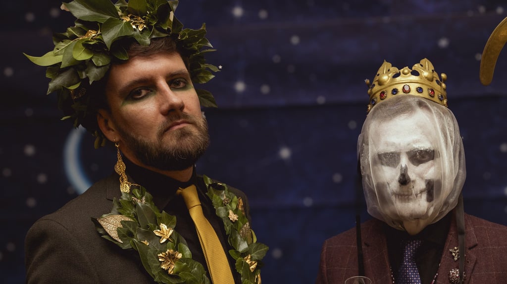 Directors James Syrett (left) and James D. Wenn (right) in costume at the Enchanted Winter Ball 2024