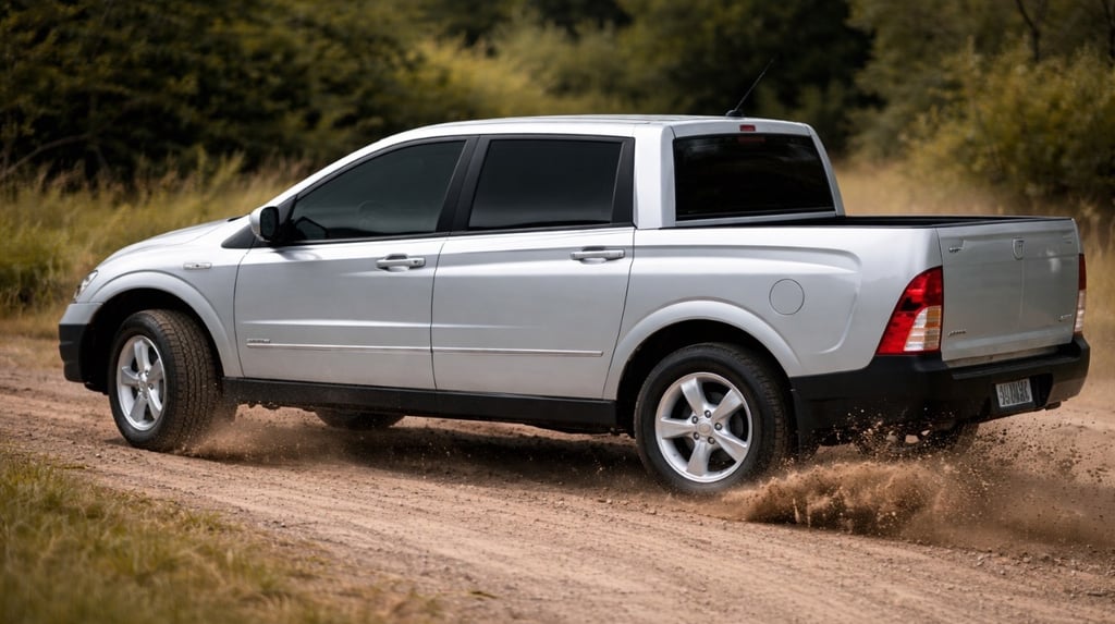 picape cabine dupla 4x4 diesel derrapando em estrada de terra mostrando força e desempenho off-road