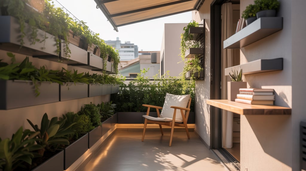 Balconies and small terraces are often the easiest place to start. Even narrow layouts can work with