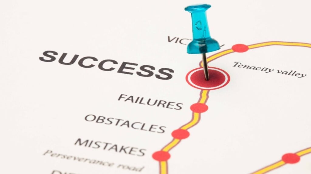 A roadmap to success has obstacles, mistakes, and failures along the way