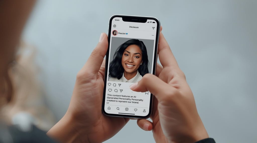 Social media post with transparent AI-generated content disclosure