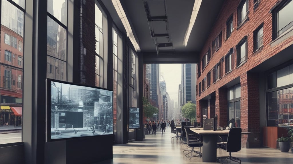 a large screen screen displaying a large screen with a large screen