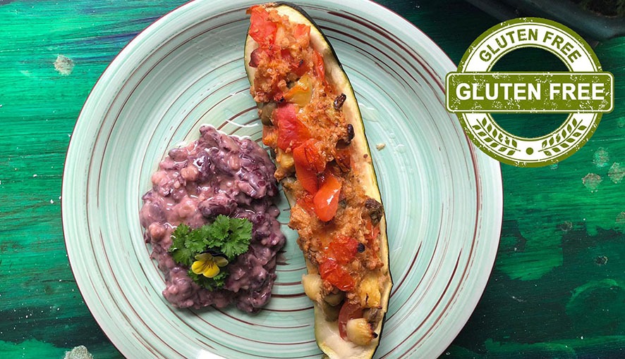 stuffed zucchini vegan