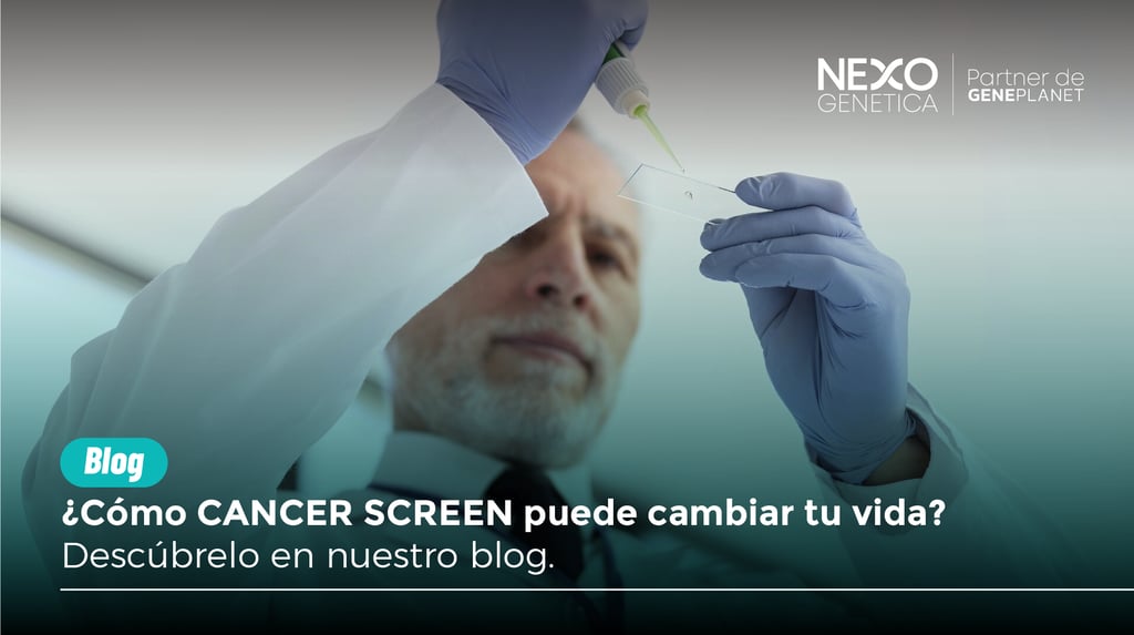 imagen de un científico con una muestra de saliva para detectar enfermedades del cáncer hereditario