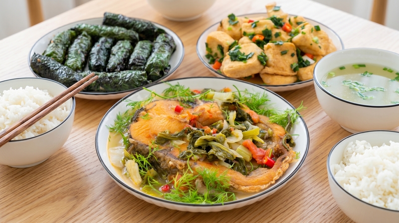cá trắm om dưa cơm văn phòng