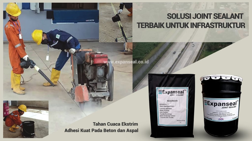 Aplikasi pengisian joint sealant Expanseal pada proyek infrastruktur beton