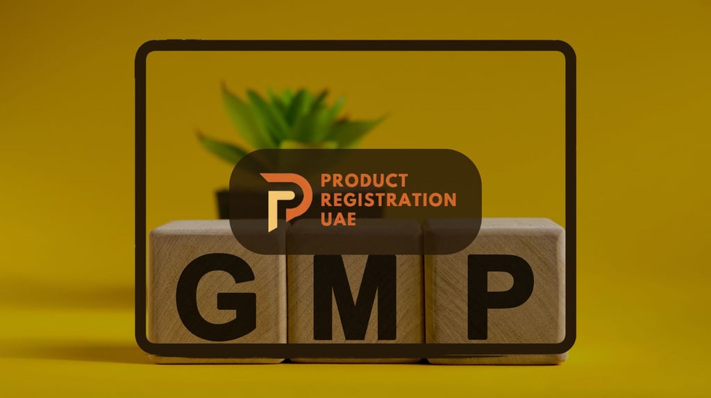 Product Registration UAE Logo with GMP background