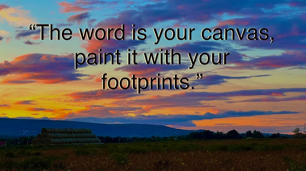 travel sunset nature qoute "The word is your canvas, pint it with your footprints"