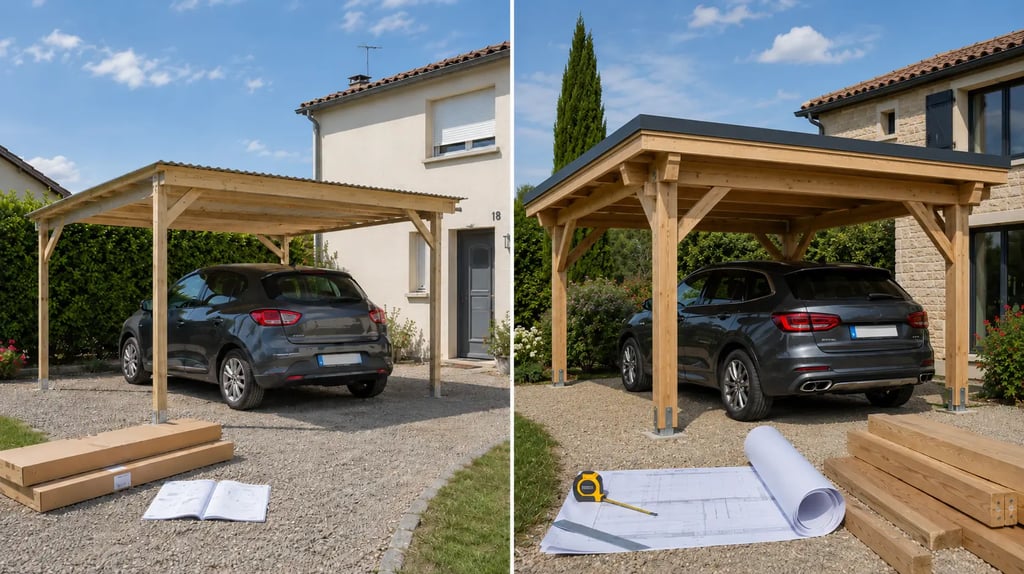 Comparatif entre carport en kit et carport bois à construire soi-même